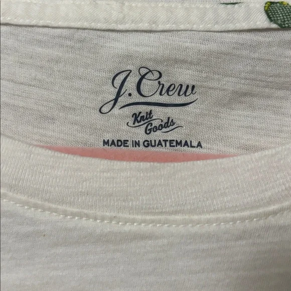 J. Crew size M White Tee with Green Tennis rackets Pattern - Picture 3 of 4